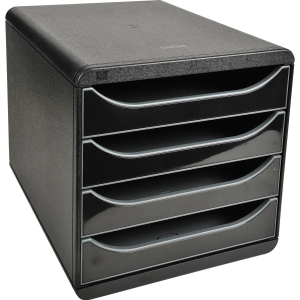 Exacompta Schubladenbox BIG-BOX Glossy 3104214D 4Schübe schwarz