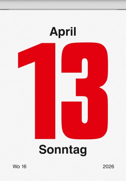 Tageskalender Wandkalender 1070304 65 x 98 mm, Schlitzweite 35 mm