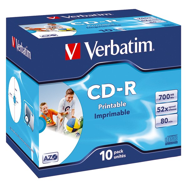 Verbatim CD-R 43325 52x 700MB 80Min. Jewelcase 10 St./Pack.