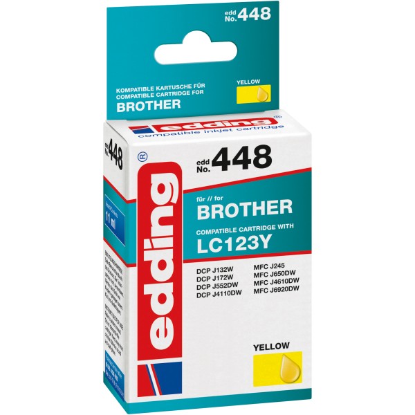 edding Tintenpatrone 18-448 wie Brother LC123 gelb