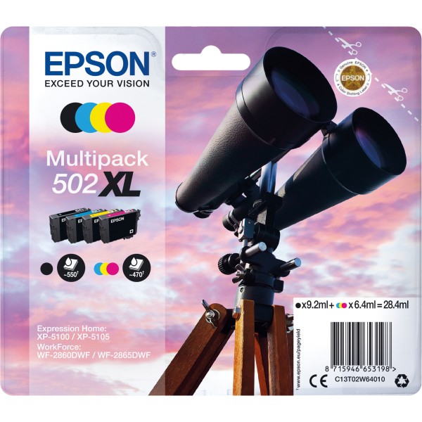 Epson Tintenpatrone C13T02W64010 502XL sw/c/m/y 4 St./Pack.
