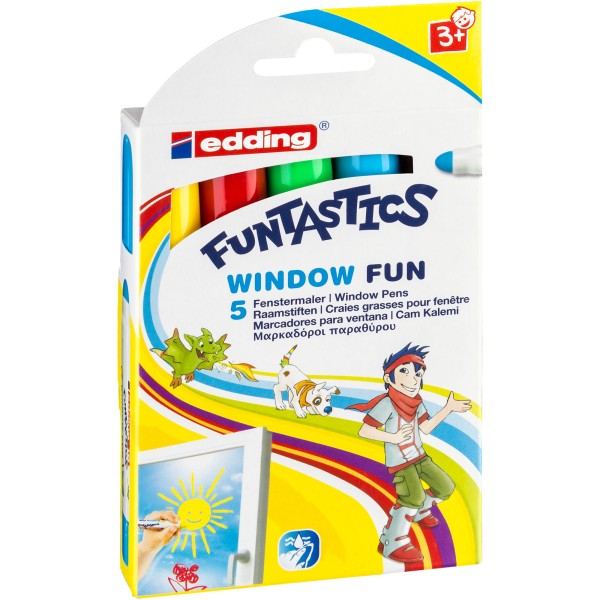 edding Fenstermaler FUNTASTICS WINDOW FUN 4-16-5 sort. 5St.