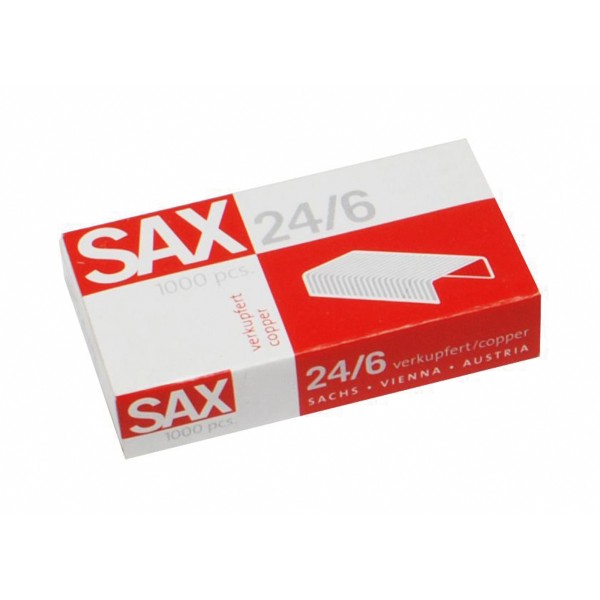 SAX Heftklammer 1-246-01 Nr. 24/6mm verkupfert 1.000 St./Pack.