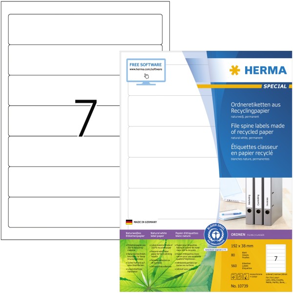 HERMA Etikett 10739 RC 192x38mm nws 560St