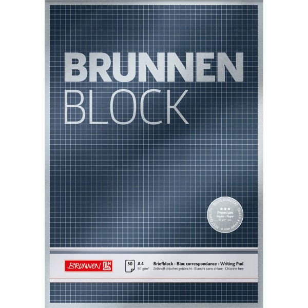 BRUNNEN Briefblock 1052828 A4 90g 50Bl. kar. sw