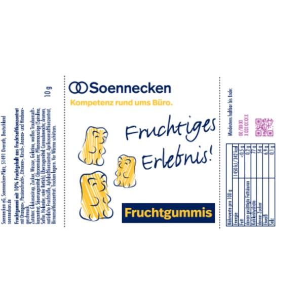 Soennecken Fruchtgummi Tütchen 8278 10g 500St