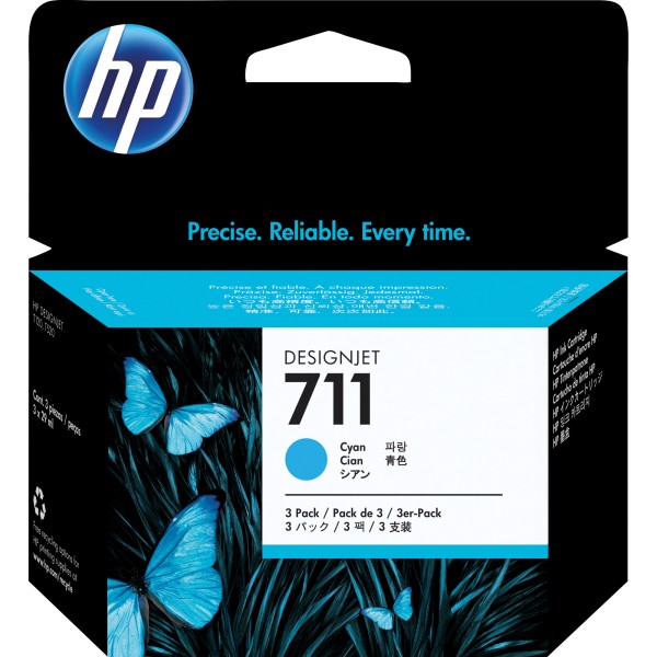 HP Tintenpatrone CZ134A 711 cyan 3x29ml 3 St./Pack.