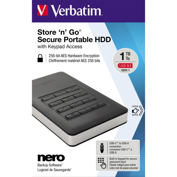 Verbatim Festplatte Store 'n' Go 53401 2,5Zoll USB3.1 1TB