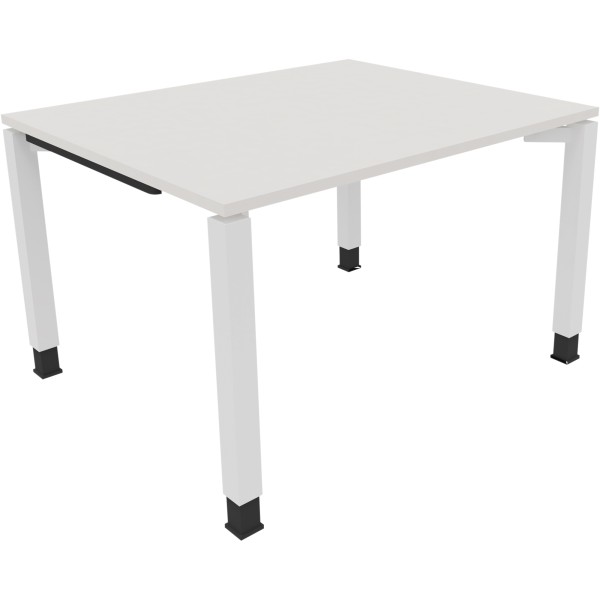 Schreibtisch Vierfuß Quadratrohr B1200xT1000xH680-820 ws/Weiß