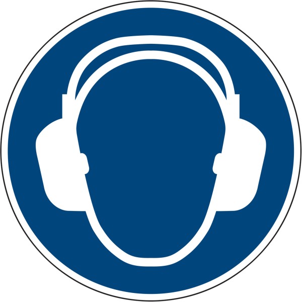 Hinweisschild Gehörschutz benutzen ISO 7010/M003 rund 200mm PVC