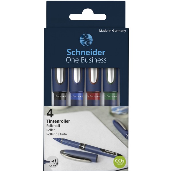 Schneider Tintenroller One Business 0,6mm sortiert 4 St./Pack.