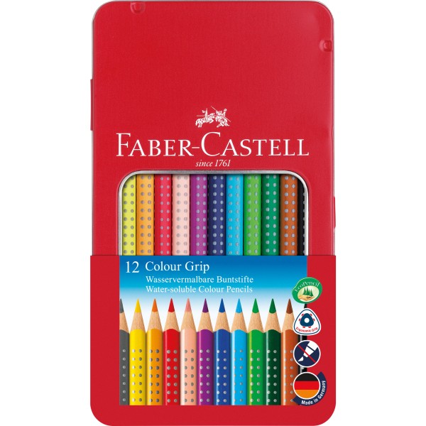 Faber-Castell Buntstift Colour GRIP 112413 f.sort. 12 St./Pack.