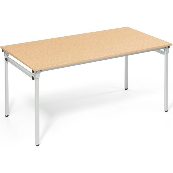 Klapptisch 4-Fuß 1.600x800mm Gestell alusilber Platte buche