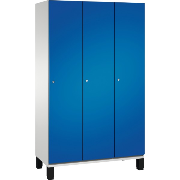 C+P Umkleidespind 4510032S10012 Füße 3Abteile B1200mm lgr/ebl