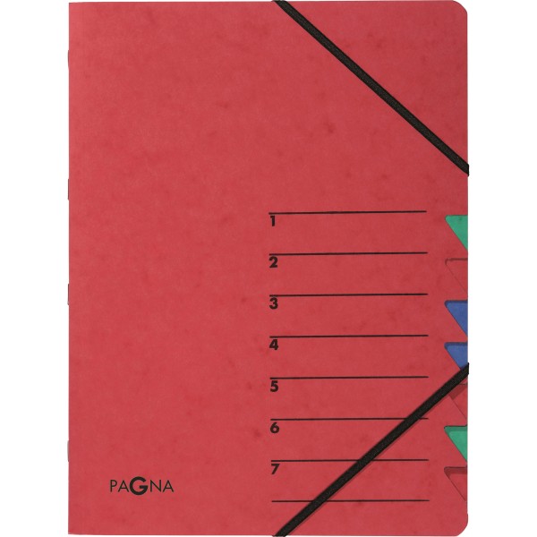 PAGNA Ordnungsmappe EASY 24061-01 DIN A4 7Fächer Pressspann rot