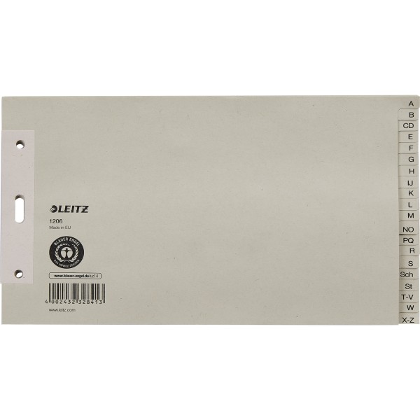 Leitz Register 12060085 A-Z DIN A5 24x14cm 20teilig Papier grau