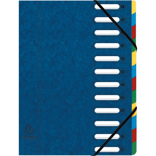 Exacompta Ordnungsmappe Harmonika 55122E DIN A4 12Fächer blau