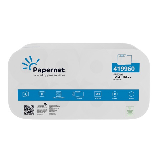 Papernet Toilettenpapier Special 419960 3lg. 250Bl. ws 8Rl.