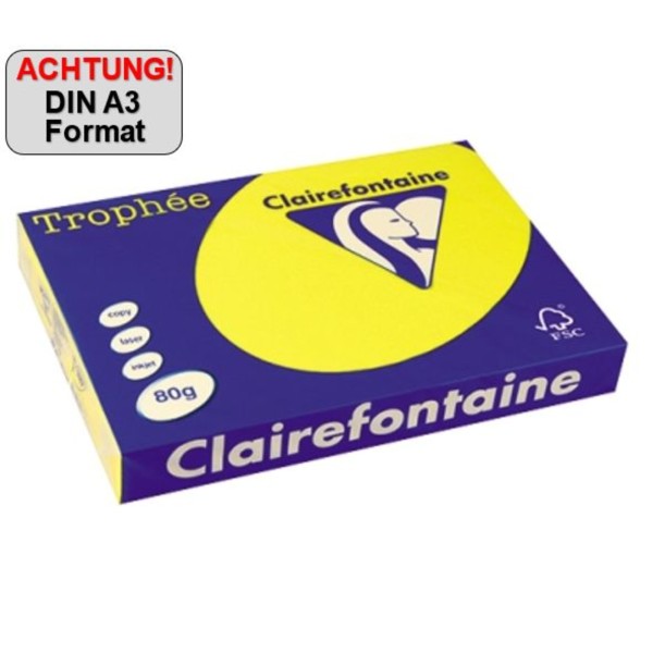 Clairefontaine Kopierpapier 1887C A3 80g kanariengelb 500Bl.