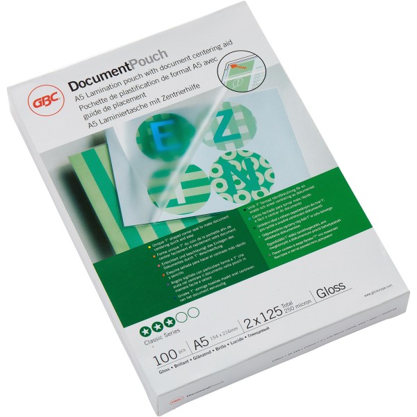 GBC Folientasche DocumentPouch 3200749 DIN A5 125mic 100 St./Pack.