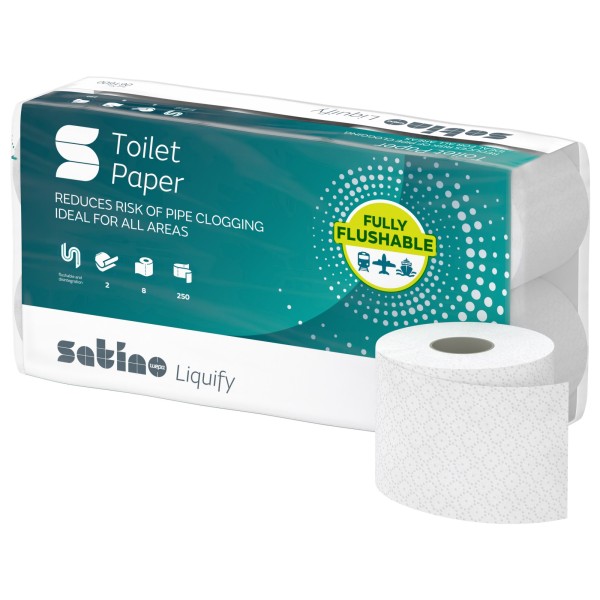 Satino Toilettenpapier Liquify 061600 2lg. 250Blatt ws 8 St./Pack.