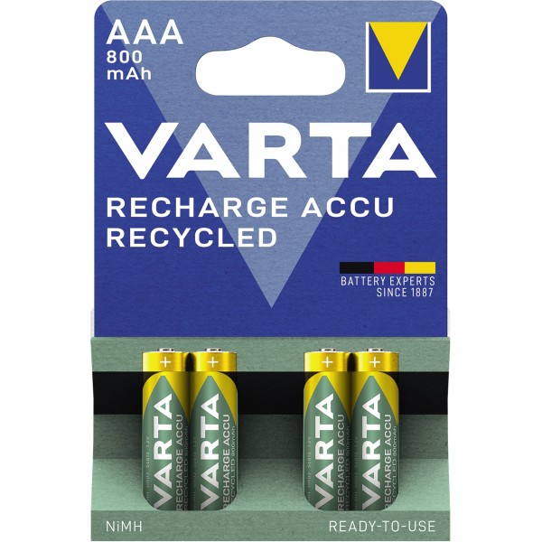 Varta Akku Recycled 56813101404 AAA NIMH 800mAh 4 St./Pack.