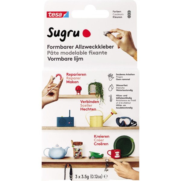 Sugru Klebeknete 41237-00001-00 Grau 3 St./Pack.