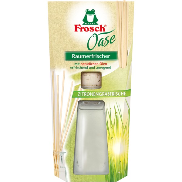 Frosch Lufterfrischer Oase 115460 Zitronengras 90ml +6Rattanstäbchen