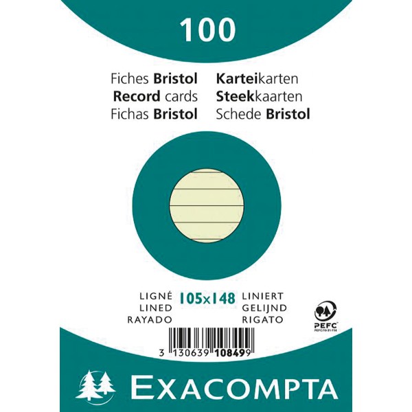 Exacompta Karteikarte 10849SE DIN A6 liniert grün 100 St./Pack.