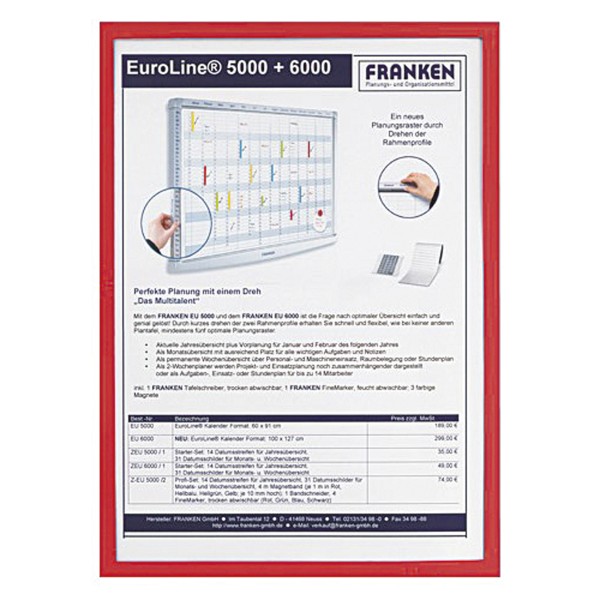 Franken Dokumentenhalter ITSA3S 01 DIN A3 0,32mm sk rot