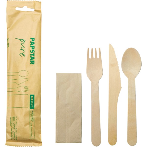 PAPSTAR Besteck-Set Pure 88243 Holz