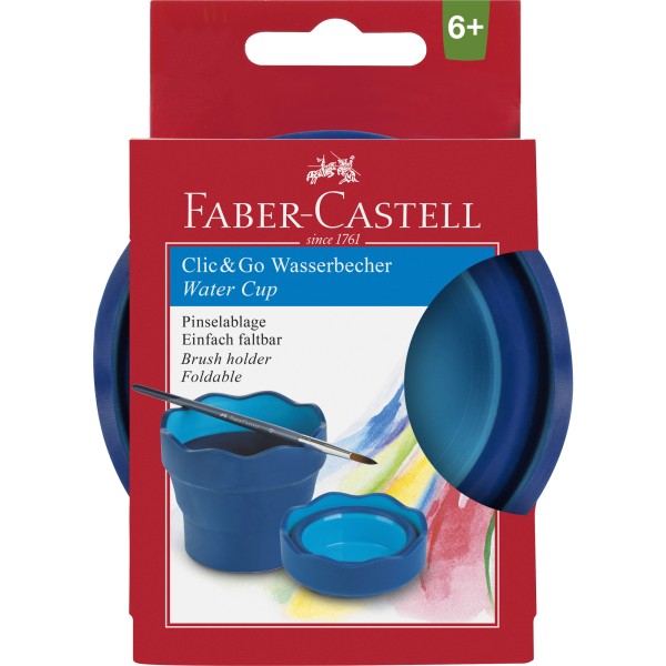 Faber-Castell Pinselwaschbox CLIC&GO 181510 Kunststoff blau