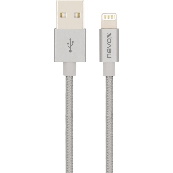 nevox USB-Kabel LC-1530 USB-A auf Lightning Nylon 2m si.gr