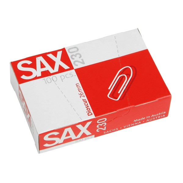 SAX Büroklammer 1-230-00 26mm verzinkt 100 St./Pack.