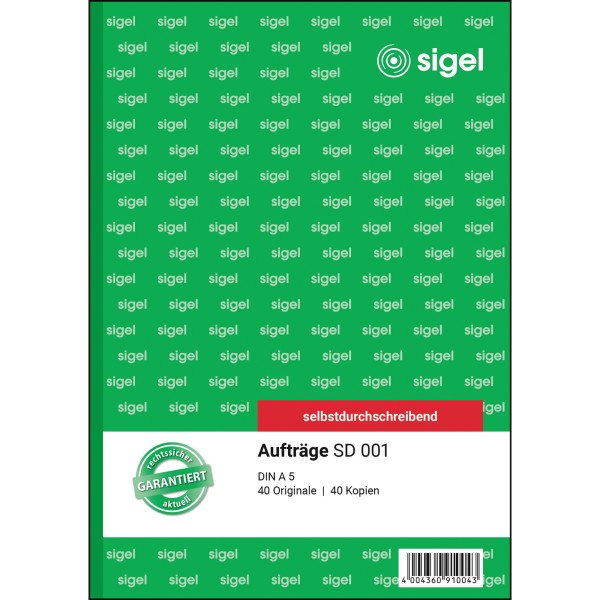 SIGEL Auftragsformular SD001 DIN A5 selbstdurchschreibend 2x40Blatt