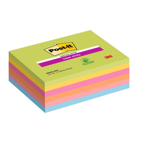 Post-it Haftnotiz Meeting Notes 8645-6SS-EU 203x152mm sort. 6x45Bl.