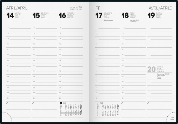 Brunnen Buchkalender 1079611, 2 Seiten = 1 Woche