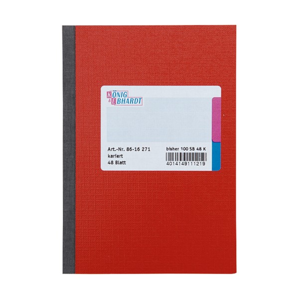 König & Ebhardt Kladde 8616271 DIN A6 kariert 48Blatt rot