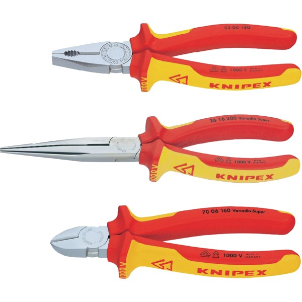 KNIPEX VDE Zangen-Set 00 20 12 3teilig