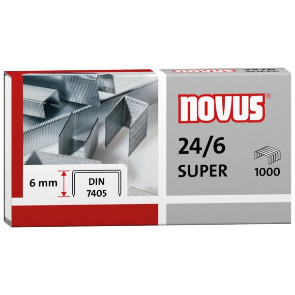 NOVUS Heftklammer 040-0026 24/6 Super verzinkt 1.000 St./Pack.