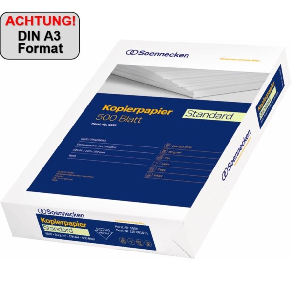 Soennecken Kopierpapier Standard 5533 DIN A3 80g weiß 500 Bl./Pack.