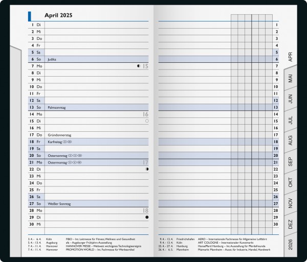 Brunnen Sichtkalender 10-75328, 2 Seiten = 1 Monat