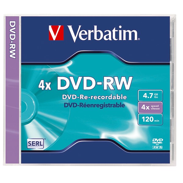 Verbatim DVD-RW 43285 4x 4.7GB 120Min Jewelcase 5 St./Pack.