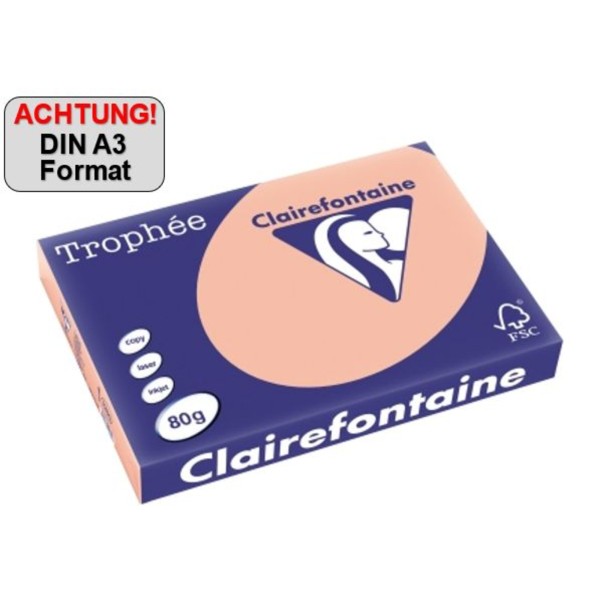 Clairefontaine Kopierpapier 1260C A3 80g pfirsich 500Bl