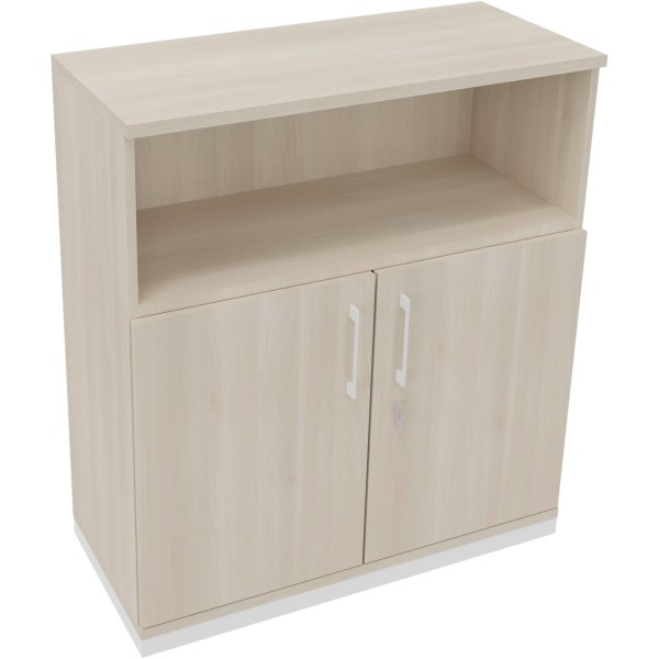 Kombischrank 2OH Tür 1OH Regal B1000xT442xH1133mm ws/Akazie