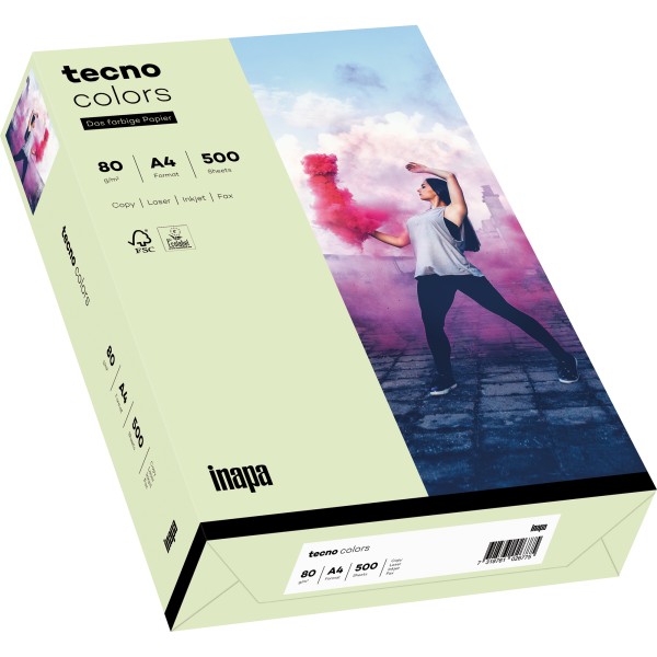 inapa tecno Kopierpapier Colors 2100011399 A4 80g hellgrün 500Bl.