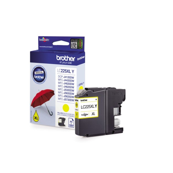 Brother Tintenpatrone LC225XLY 1.200Seiten gelb