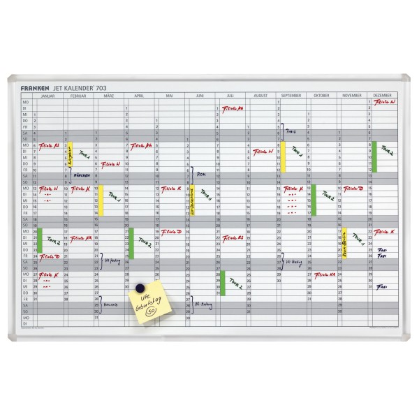 Franken Jahresplaner JetKalender JK703 90x60cm 12Monate weiß