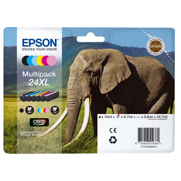 Epson Tintenpatrone C13T24384011 24XL sw/c/m/y/fc/fm 6 St./Pack.