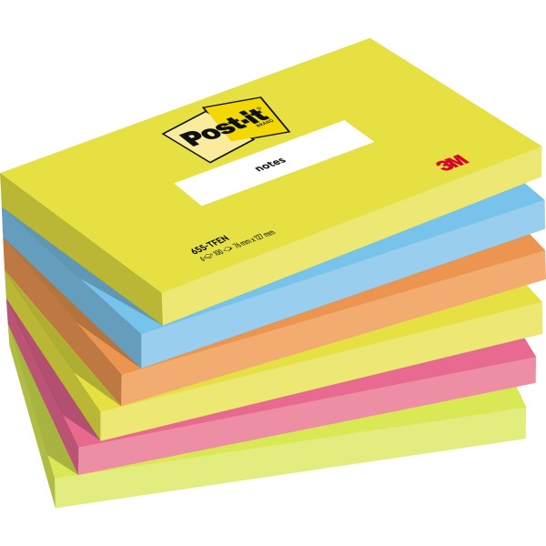 Post-it Haftnotiz Energetic 655TFEN 127x76mm sort 6St.